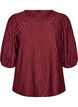 Blouse met textuur en 3/4 mouwen, Rood, Packshot image number 0