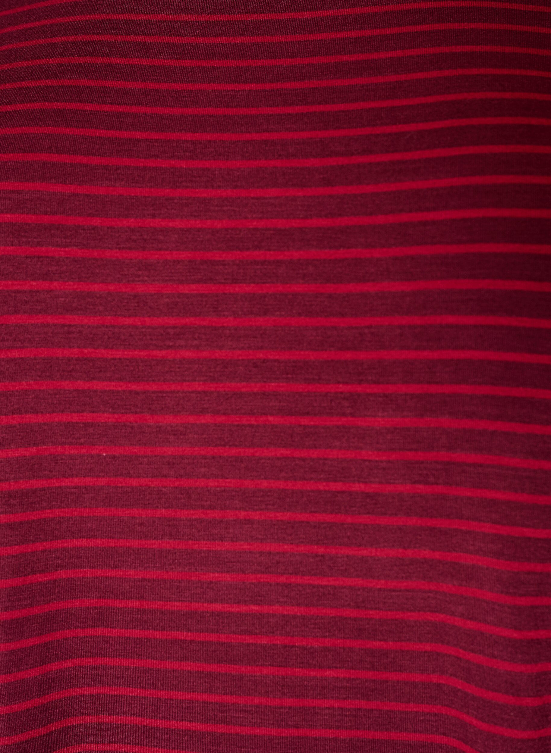 ZizziGestreept T-shirt in viscose met een ronde hals, Rood, Packshot image number 2