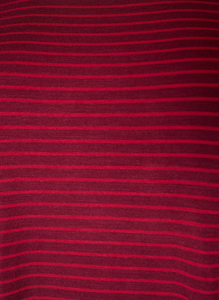 Gestreept T-shirt in viscose met een ronde hals, Rood, Packshot image number 2
