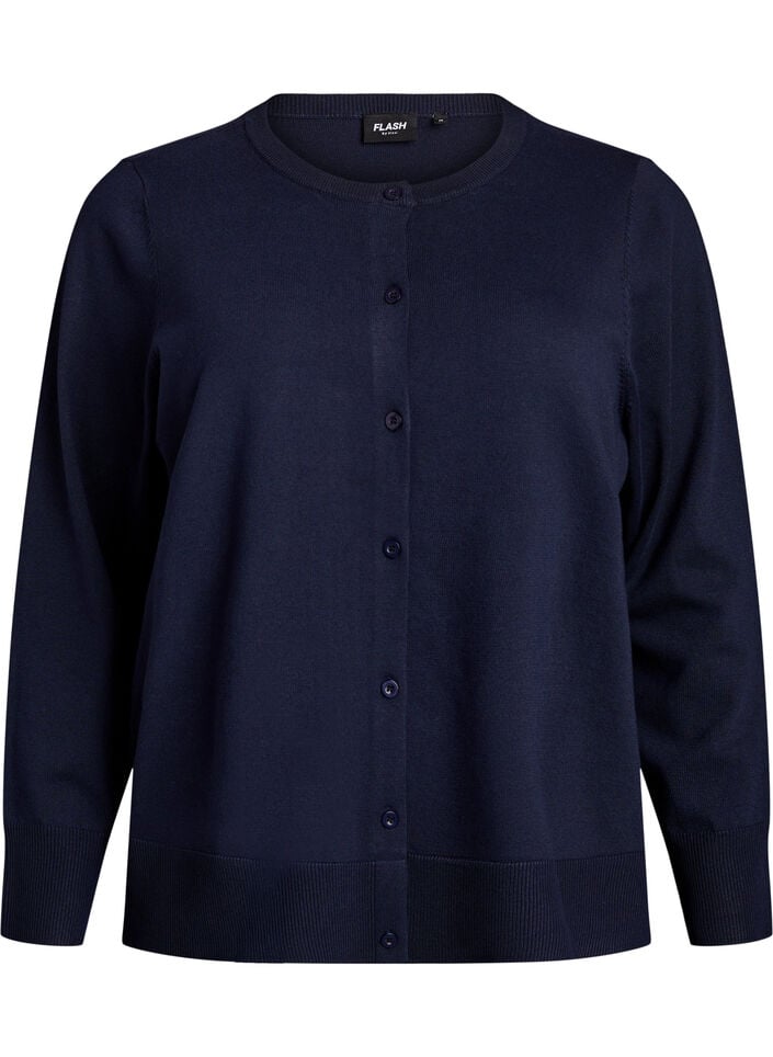 Fijngebreide vest met ronde hals, Blauw, Packshot image number 0