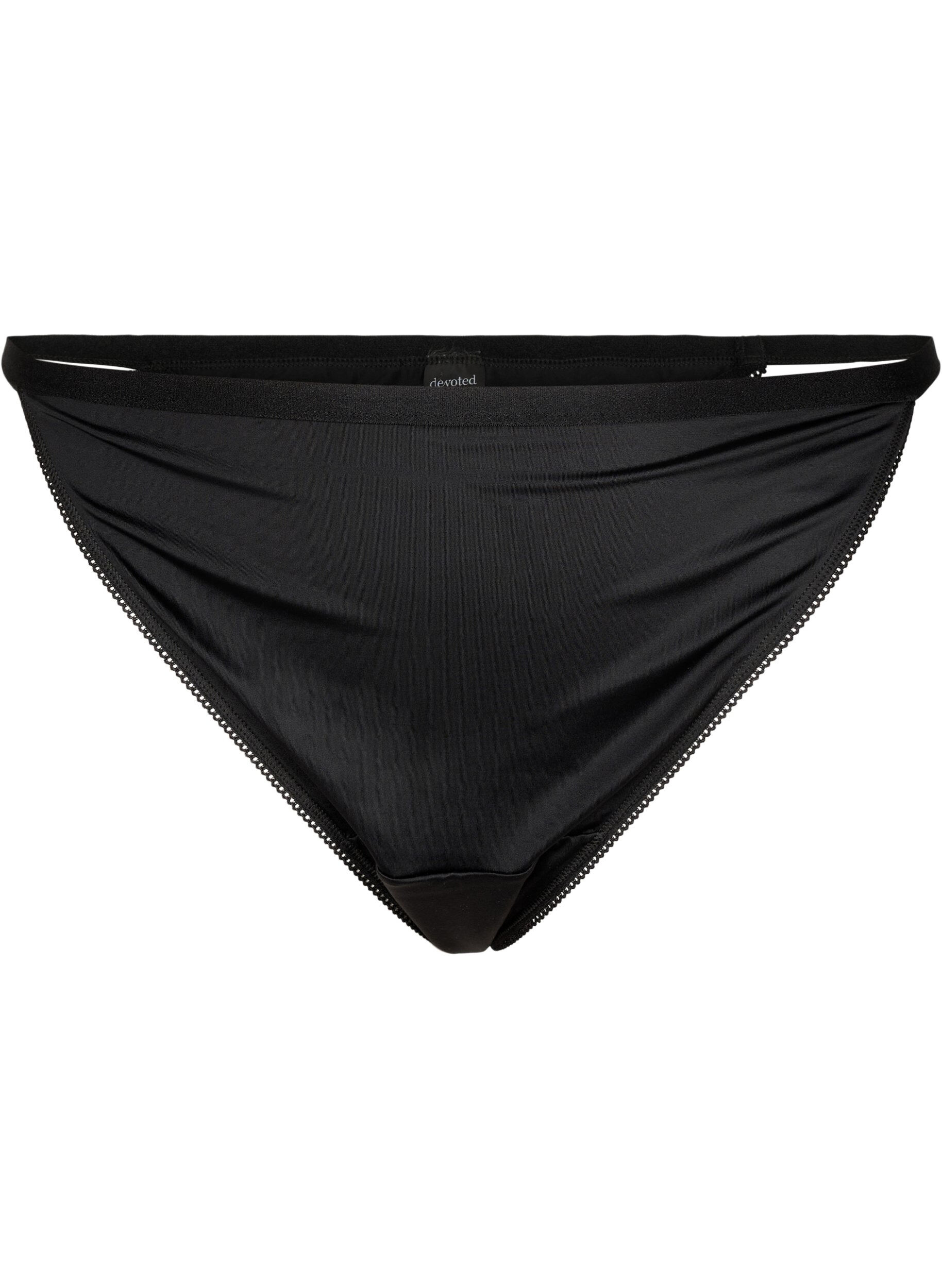 Zizzi Mircovezel G-string met elastische tailleband, Zwart, Packshot image number 0