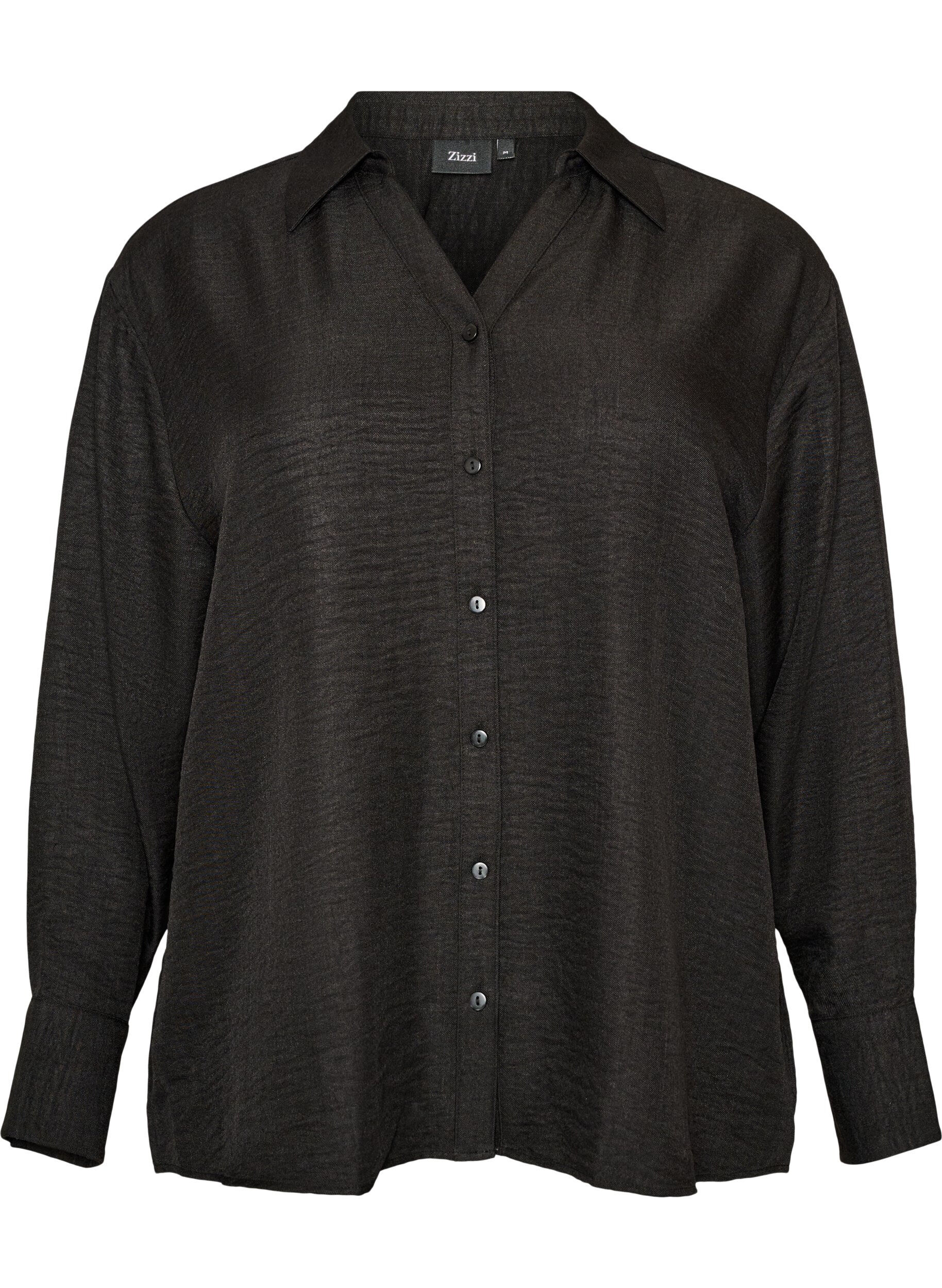 ZizziLosse shirt met V-hals, Zwart, Packshot image number 0