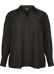 Losse shirt met V-hals, Zwart, Packshot image number 0