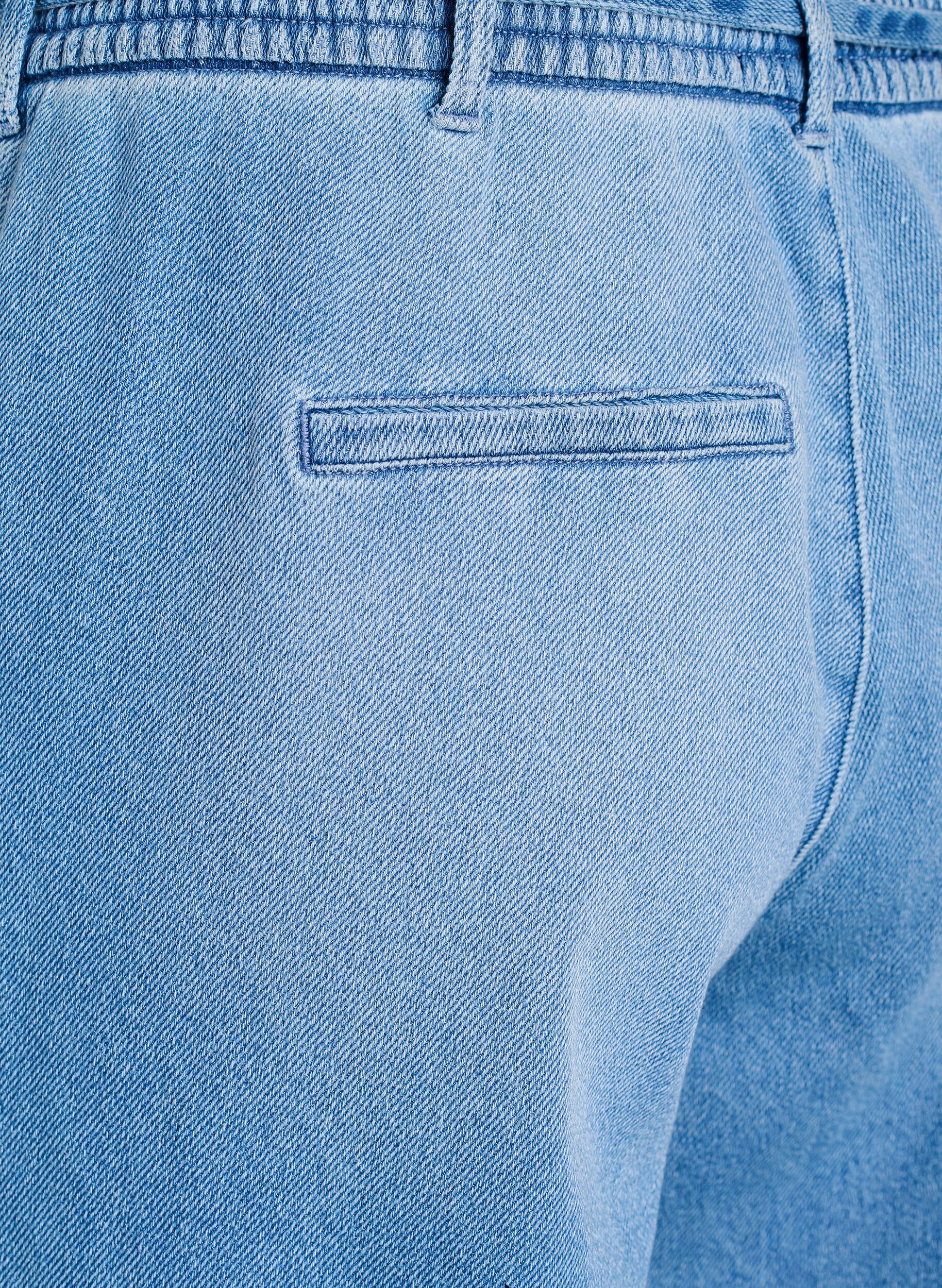 Zizzi Losse pasvorm jeans met een elastische tailleband en een trekkoord, Blauw, Packshot image number 3