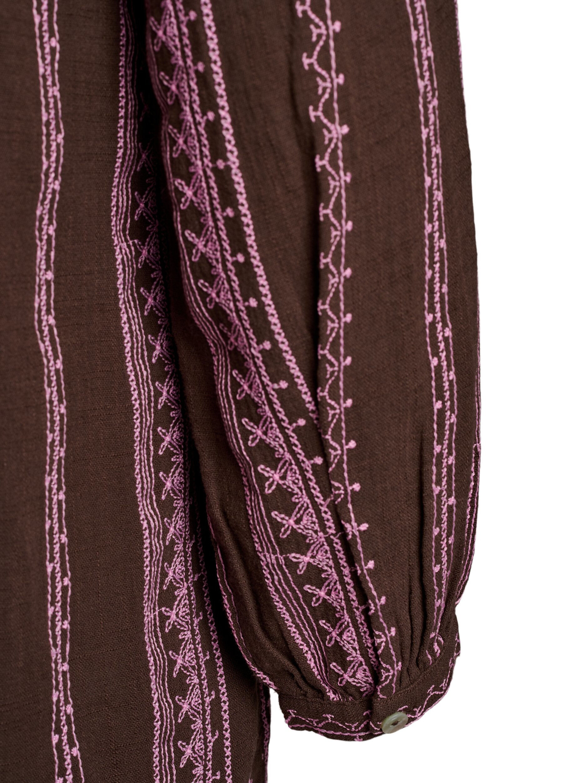 Zizzi Tunic met geborduurd patroon, Bruin, Packshot image number 3
