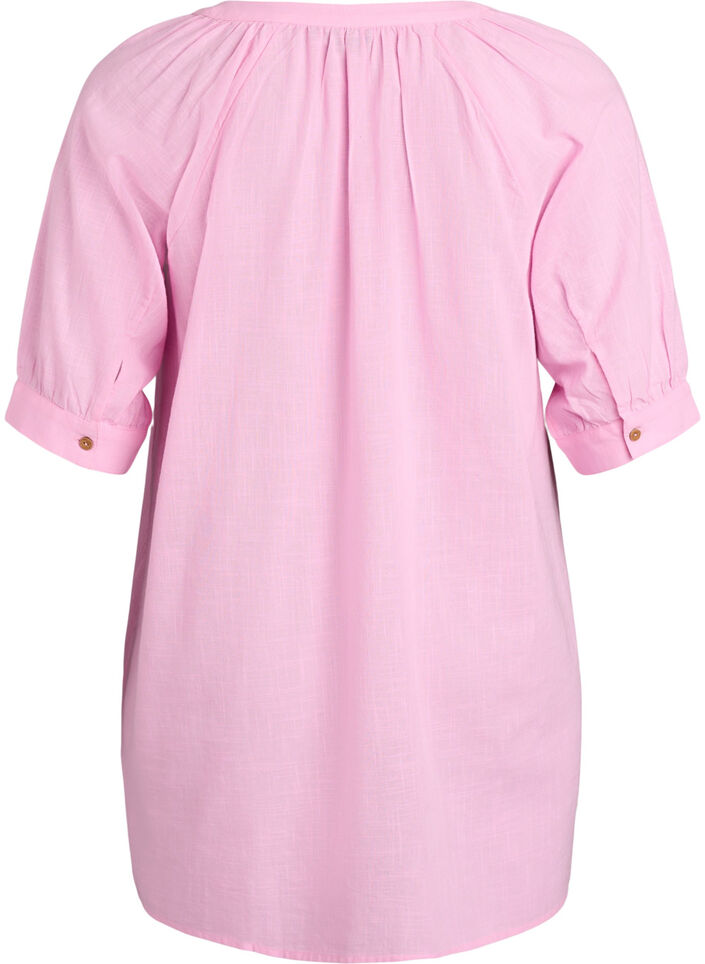 Katoenen tuniek met V-hals, Roze, Packshot image number 1