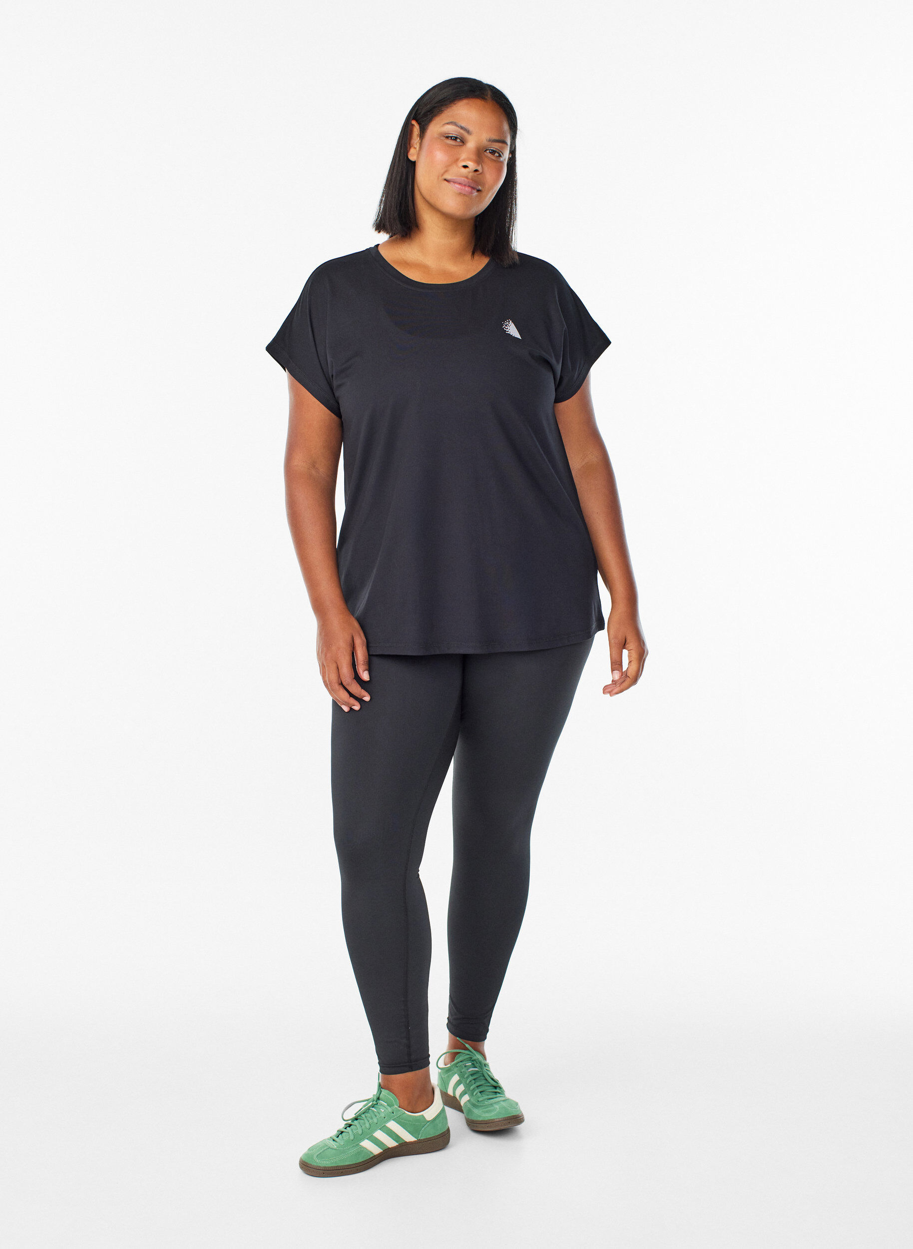 ZizziEffen gekleurd trainingsshirt, Zwart, Model image number 1
