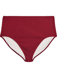 Bikinibroekje met hoge taille en textuur, Rood