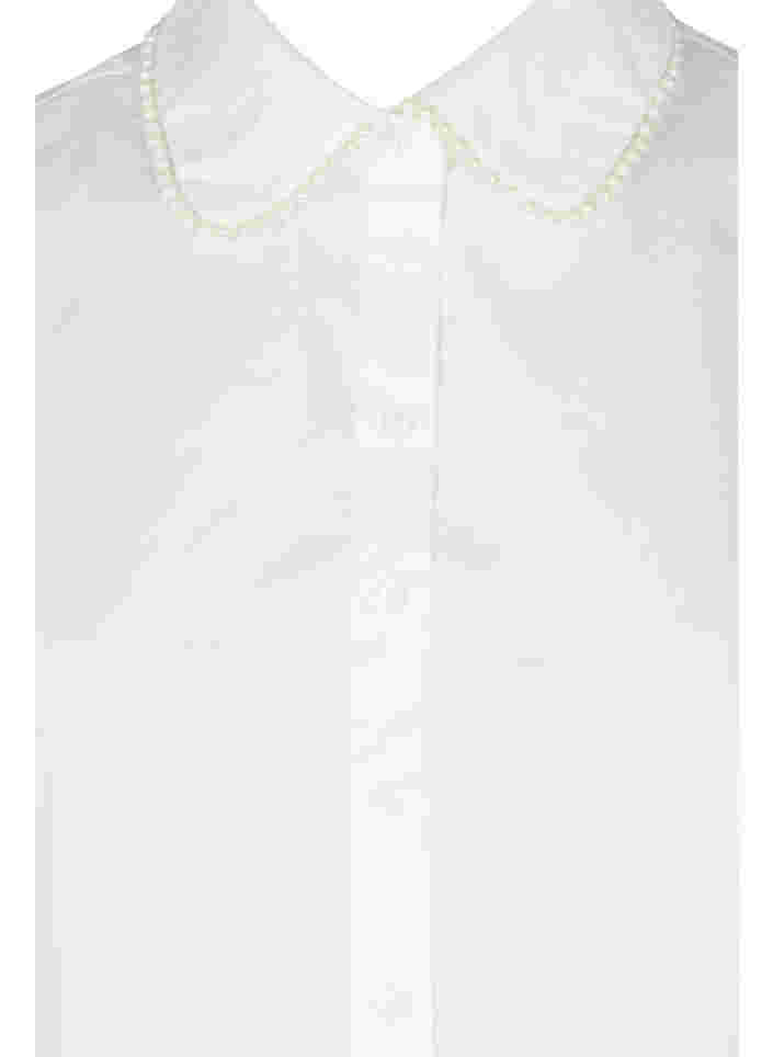 Overhemdkraag met parels, Bright White, Packshot image number 2