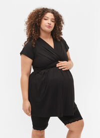 Zwangerschapsblouse met korte mouwen, Black, Model