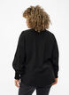 Blouse met ruches en broderie anglaise, Black, Model image number 1