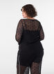 Blouse met lange mouwen van doorschijnend kant, Zwart, Model image number 2