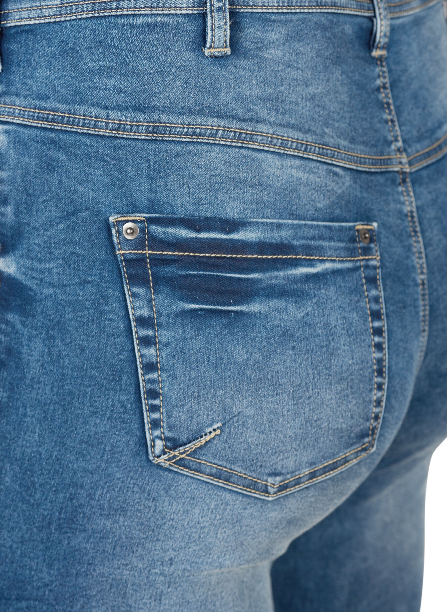 ZizziCropped Amy jeans met rits, Blauw, Packshot image number 3