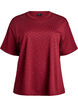 T-shirt met strass-steentjes en ronde hals, Donker Bordeaux, Packshot image number 0