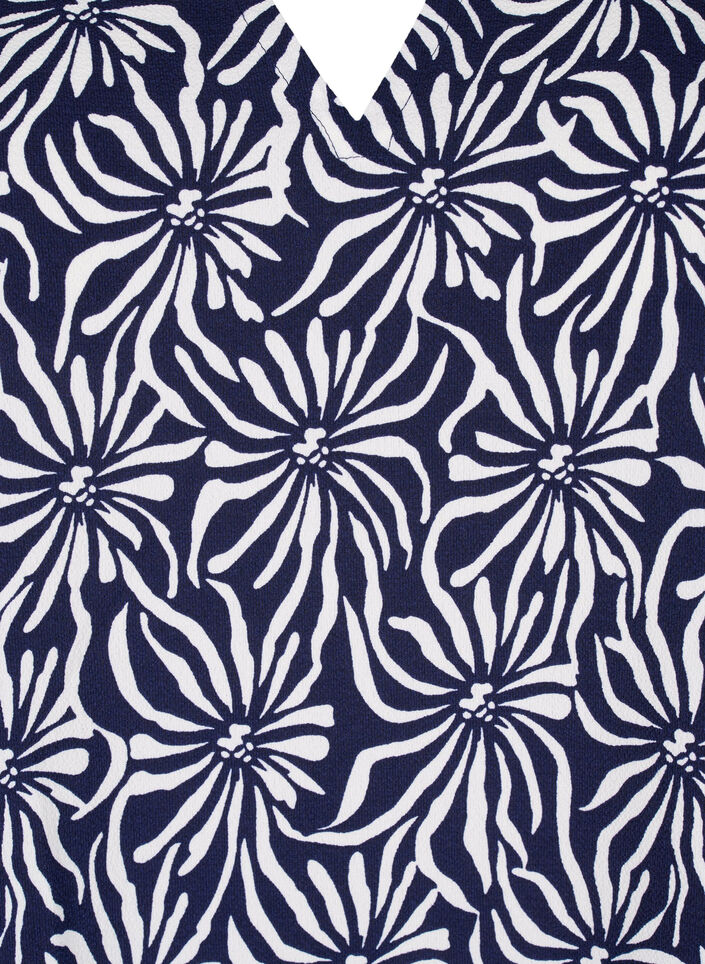  Blouse met V-hals en bloemenprint, White Blue Flower, Packshot image number 2