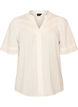 Katoenen blouse met decoratieve banden, Vanille, Packshot image number 0