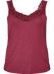Viscose top met kanten rand, Rood, Packshot image number 0