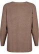 Gemêleerde pullover met zijsplit, Walnut/White Mel., Packshot image number 1