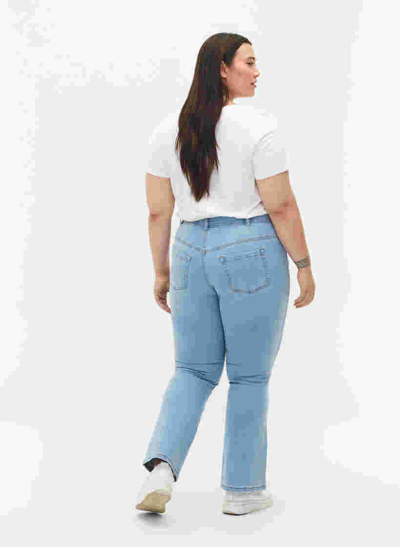 Ellen bootcut jeans met hoge taille, Ex Lgt Blue, Model image number 1