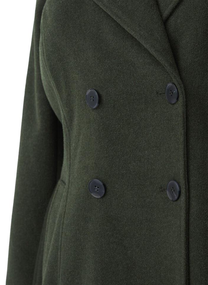 Korte wollen jas met riem, Forest Night Mel., Packshot image number 2