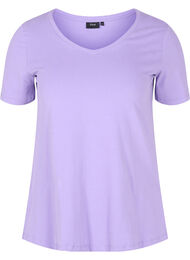Basic t-shirt in effen kleur met katoen, Paisley Purple