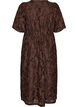 Midi-jurk met bloemenjacquard, Bruin, Packshot image number 1