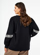Sweatshirt met pareldetails, Black, Model image number 1