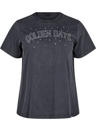 T-shirt in biologisch katoen met grafische print, Grijs