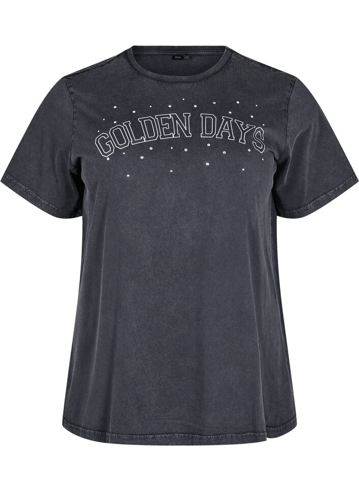 T-shirt in biologisch katoen met grafische print, Grijs, Packshot image number 0