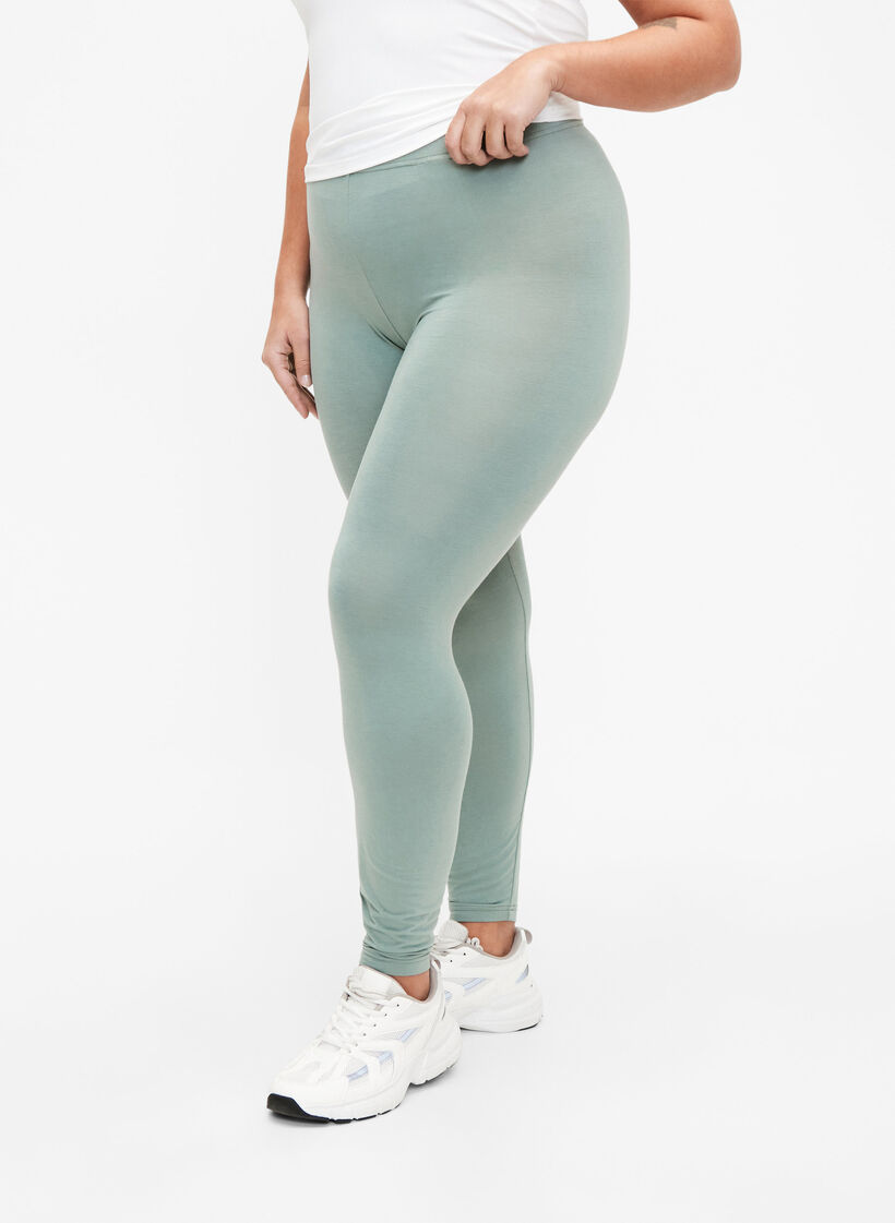 Basic legging in viscose, Groen, Model image number 0