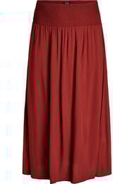 Viscose maxi-rok met smock, Rood