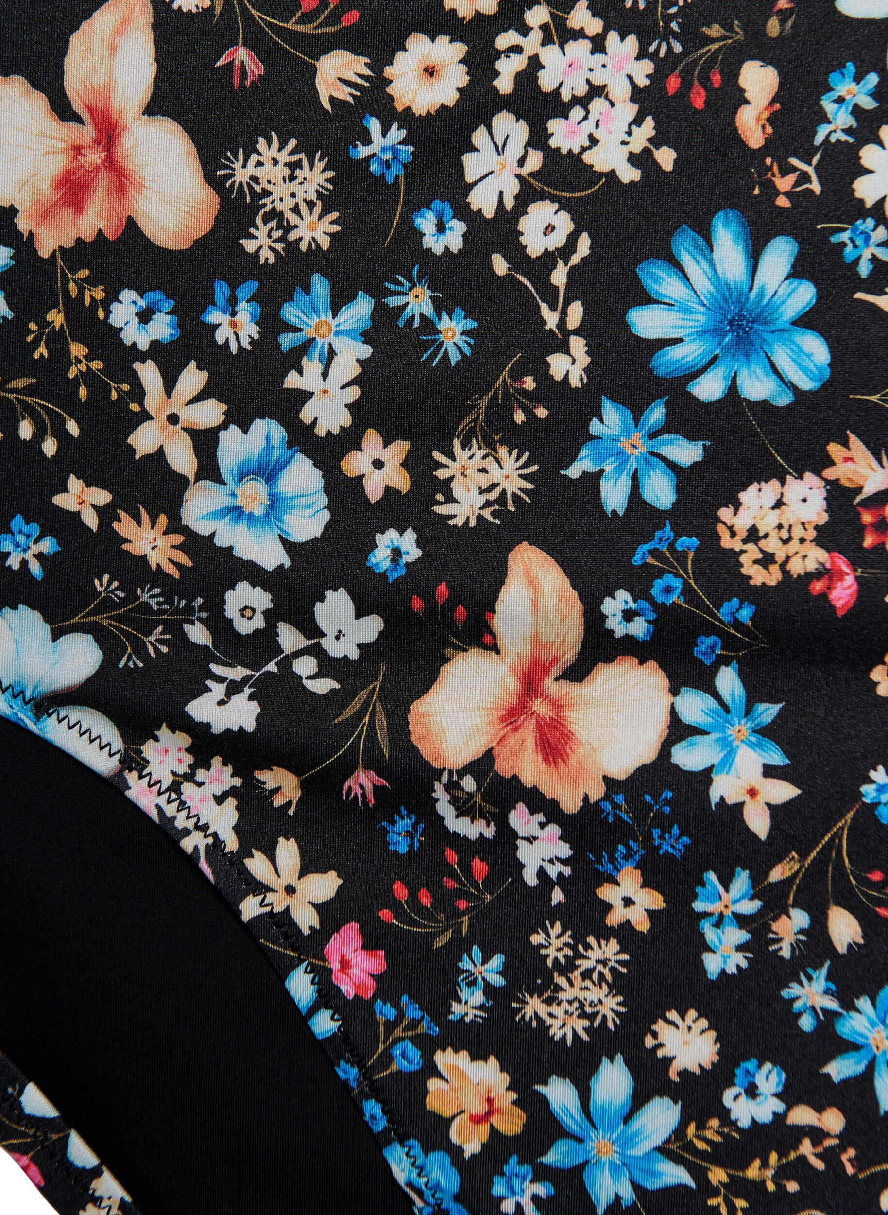 Zizzi Hoog getailleerde bloemrijke bikini broekjes, Blauw, Packshot image number 2