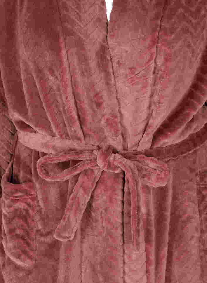 Korte badjas met zakken en patroon, Ash Rose, Packshot image number 2