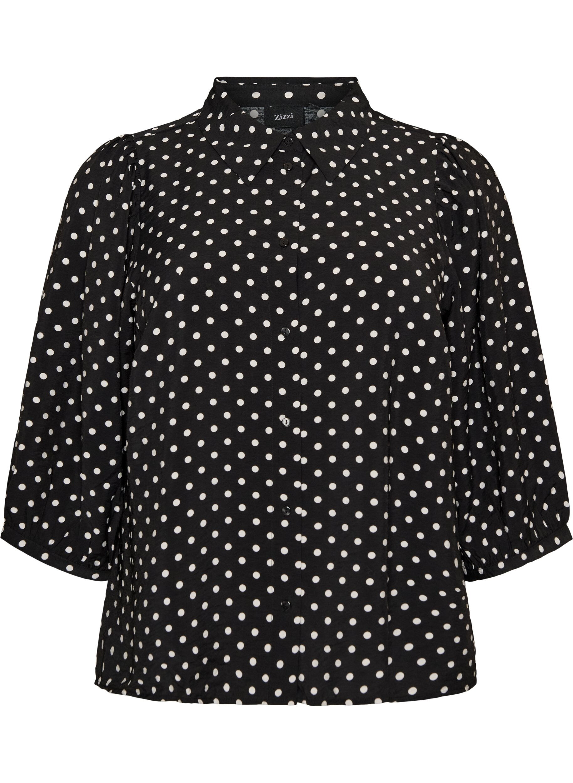 Shirt met stippenpatroon en 3/4-mouwen