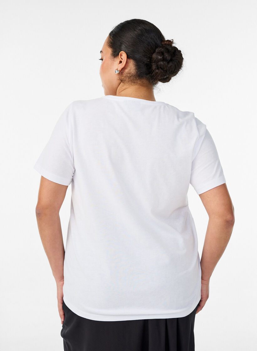 T-shirt met motief, Wit, Model image number 2