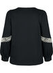 Sweatshirt met pareldetails, Black, Packshot image number 1