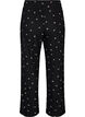 Pyjamabroek met geribde textuur en bloemenprint, Zwart, Packshot image number 1