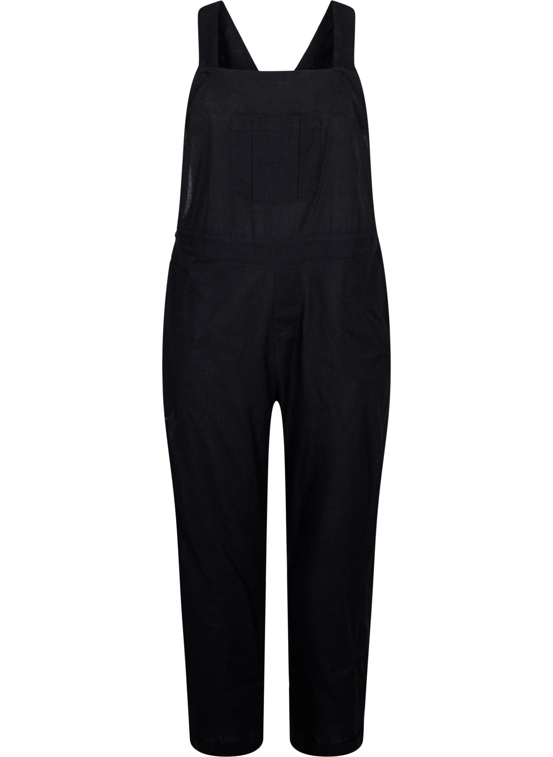 Zizzi Overalls van linnenmix, Black, Packshot image number 0