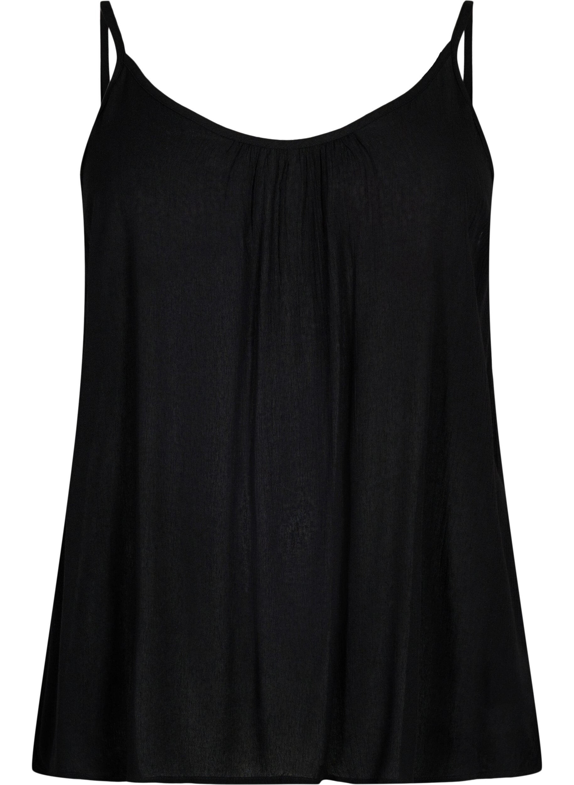 Zizzi Strap top in viscose, Zwart, Packshot image number 0