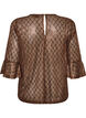 Doorschijnende blouse met pailletten en een ruitpatroon, Bruin, Packshot image number 1