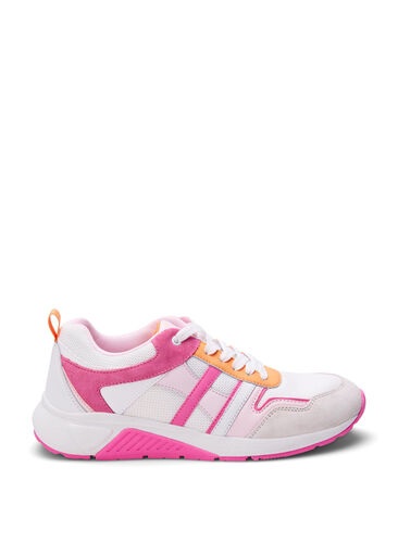 Sneakers met brede pasvorm, White Pink, Packshot image number 0