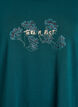 Nacht top in katoen met print aan de voorkant, Turquoise, Packshot image number 2