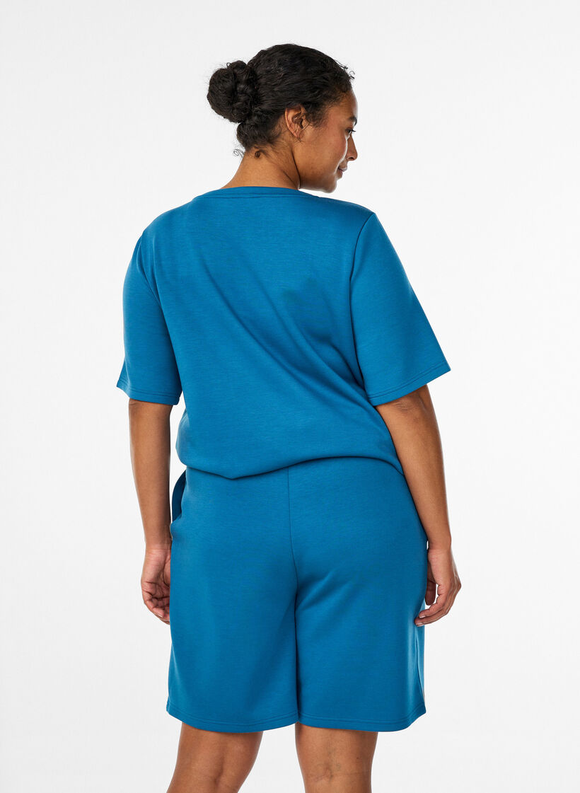 Shorts van modalmix met zakken, Blauw, Model image number 2