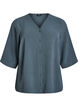 Shirtblouse met V-hals en 3/4 mouwen, Groen, Packshot image number 0