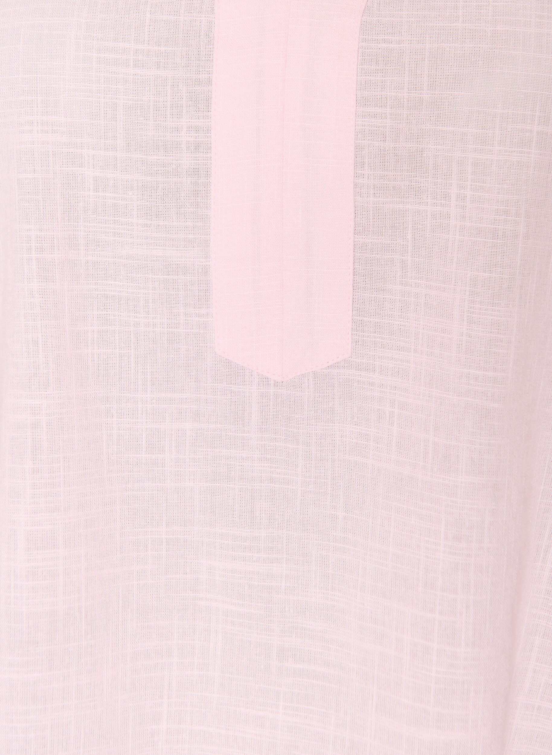 ZizziKatoenen tuniek met V-hals, Roze, Packshot image number 2