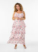 Maxi jurk met ruches en afneembare cape, Wit, Model image number 1
