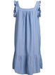 Midi-jurk in katoen met ruches, Blauw, Packshot image number 1