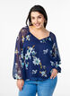 Chiffon blouse met bloemenprint en lange mouwen, Blauw, Model image number 0