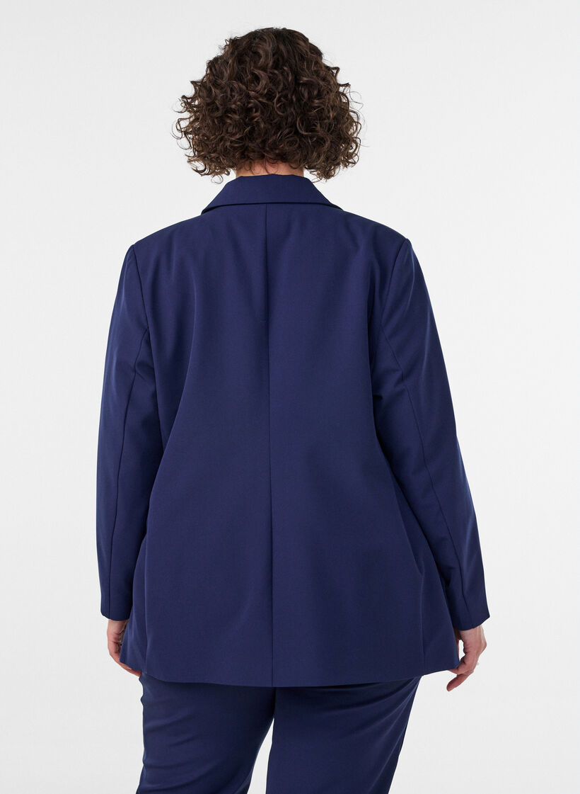 Klassieke blazer met knoopsluiting, Blauw, Model image number 2
