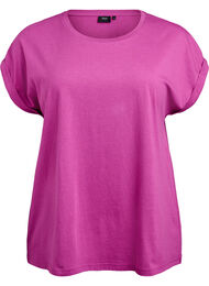 T-shirt met korte mouwen van katoenmix, Paars